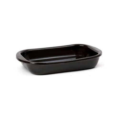 FUENTE RECTANGULAR QUID C/ASAS BARRO NEGRO 40X25CM
